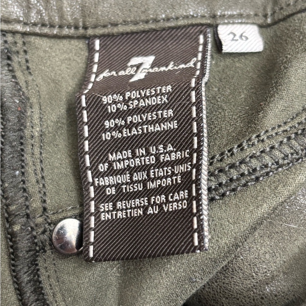 7 For All Mankind Olive Green Jeans - Picture 5 of 5